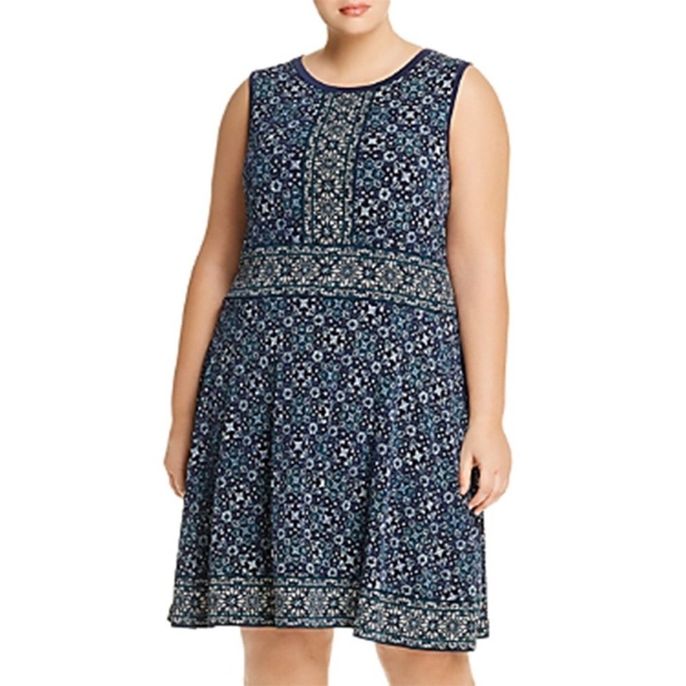 MICHAEL Michael Kors Plus 2X Printed Sleeveless Mini Casual Dress